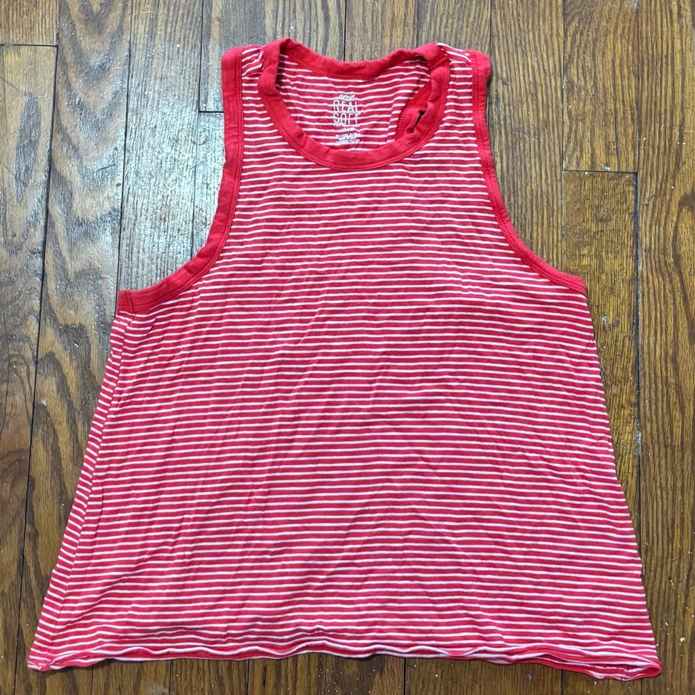 Aerie Red and White Striped Tank